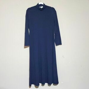 TRAVELSMITH Mock Neck Long Sleeve Shift Long Dress - Size Medium